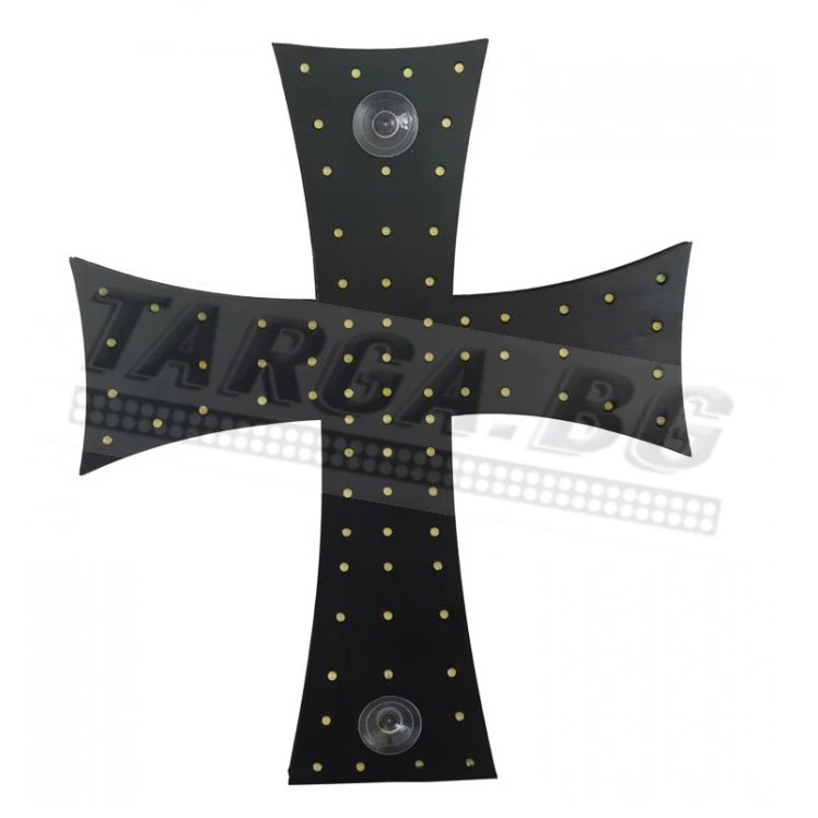 LED светещ кръст с 81 диода 24V, син/червен/бял