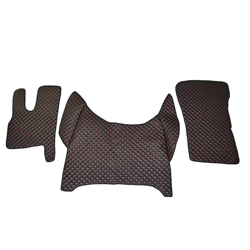 Кожени стелки за DAF XF 106, 2021+, Черни с червен шев