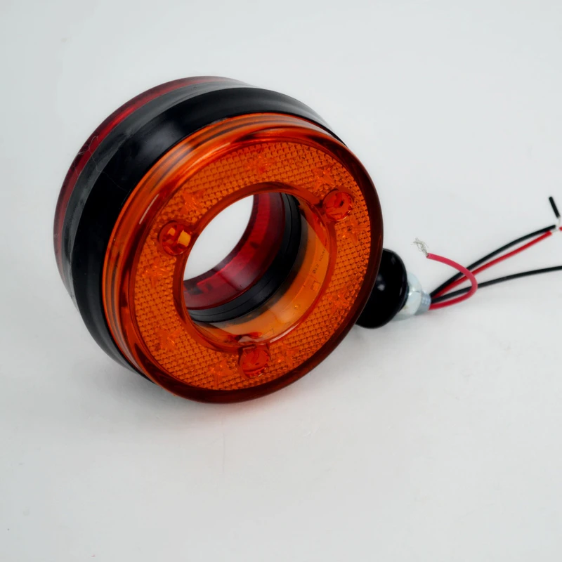 LED габарит за огледало 12/24V – червено-жълто, тип „обеца“