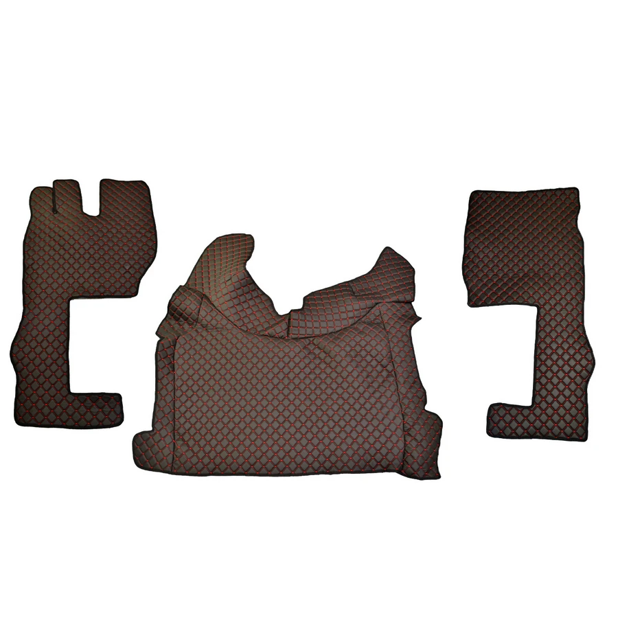 Кожени стелки за VOLVO FH 4, 2021+ Черни с червен шев