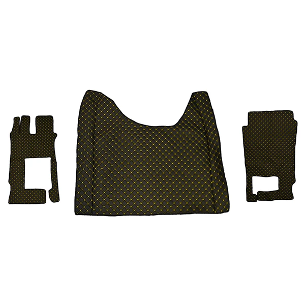 Кожени стелки за Mercedes Actros F 2021+ – чернис жълт шев