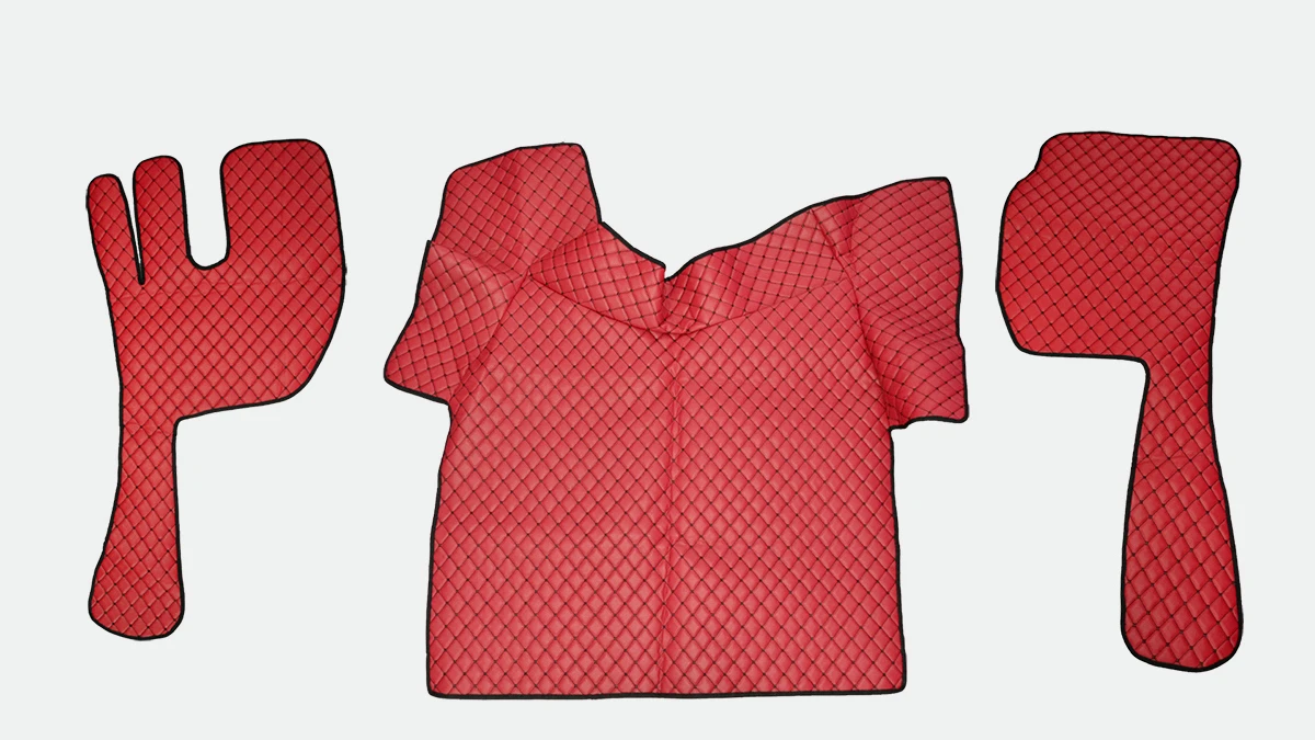 Червени кожени стелки за VOLVO FH 12 FH 16 2002-2012, антихлъзгаща кожа