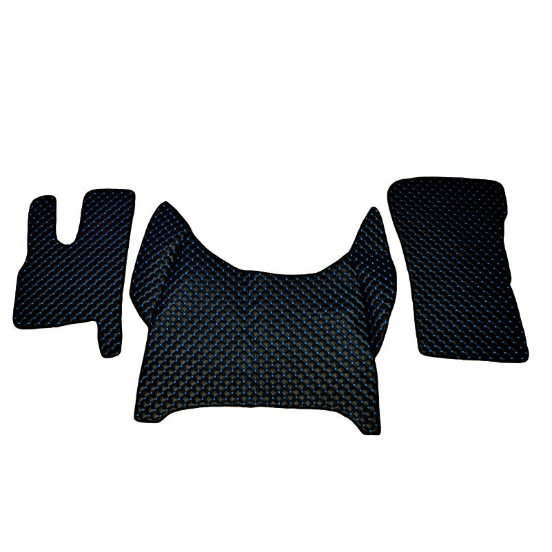Кожени стелки за DAF XF 2021+ черни със син шев.