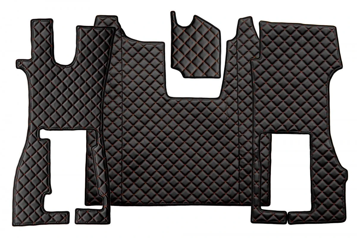 Кожени стелки за SCANIA R SUSPENSION PASSENGER SEAT,2016+,черно с червен шев