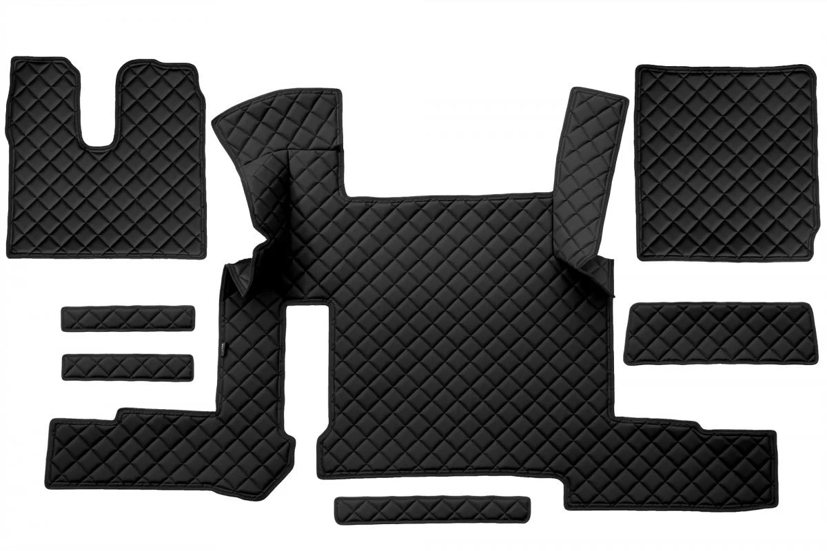 Черни кожени стелки за MAN TGX автомат, модел с две чекмеджета след 2018г, Полша