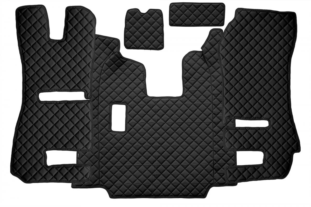 Кожени стелки за SCANIA R 2013-2016, MANUAL + сгъваема пасажерска седалка- Черни