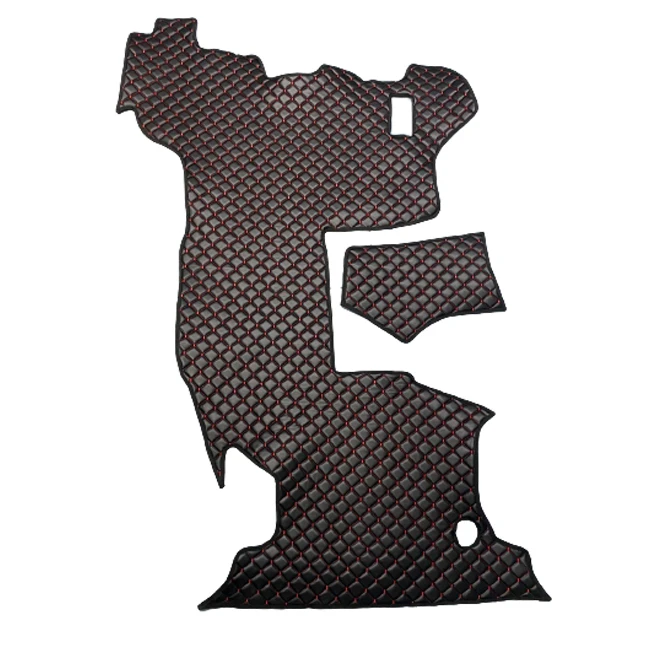 Кожени стелки за Комбиниран багер Caterpillar 432F 2020 г. с Черни с червен шев, автоматик