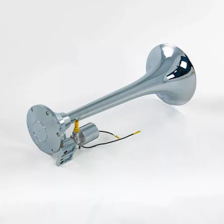 Къса кръгла тромба за камион, хром - 43cm