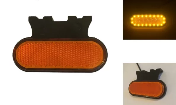 Неон LED габарит овал, с 20 диода, с подложка, 12/24V, жълт