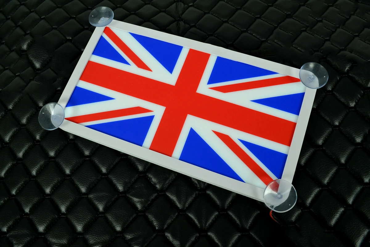 3D табела,флаг UK, бяло,синьо,червено,12V