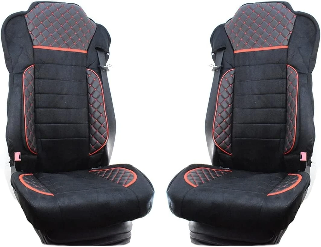 Калъфи за седалки за Scania S/R 2017+ със сгъваема пасажерска седалка и наглавник, черни