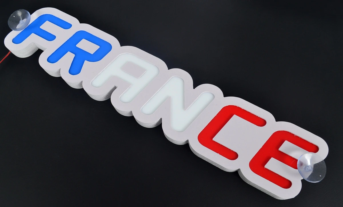 3D- Светеща- табела- FRANCE, 46x9x3 см