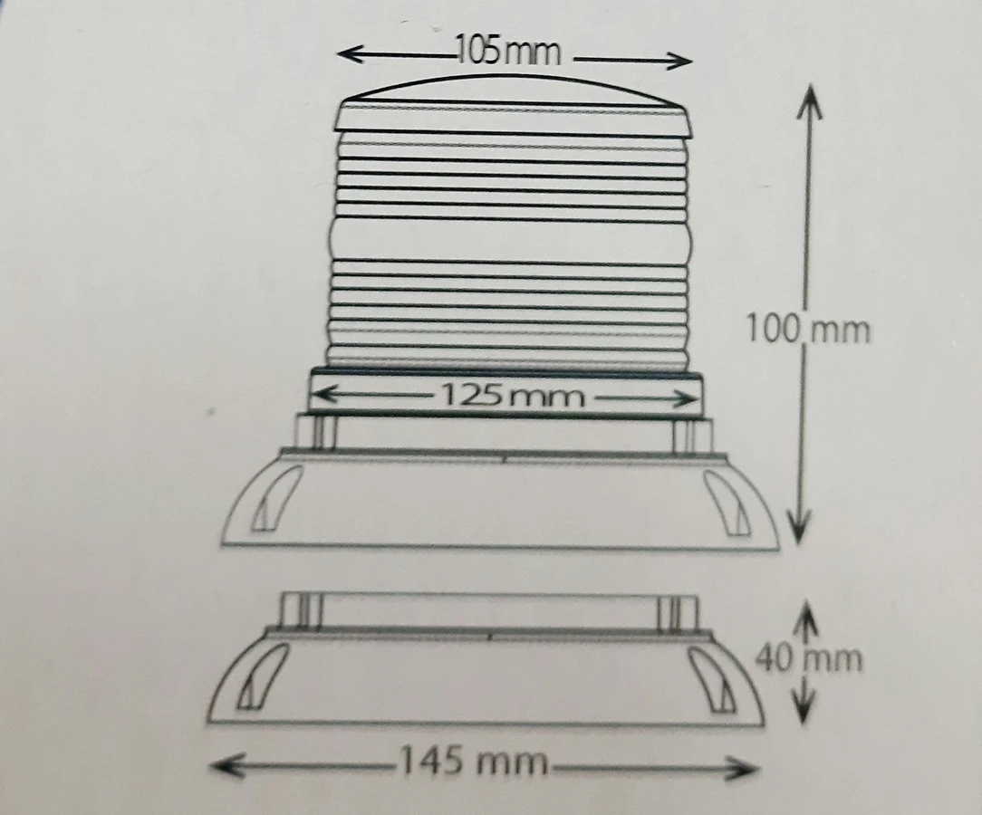 Диоден маяк / блиц с 3 функции, 10-30V