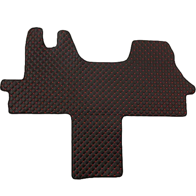 Черни -кожени -стелки- с червен шев за Peugeot Boxer, Fiat Ducato, Citroen Jumper, 2006+