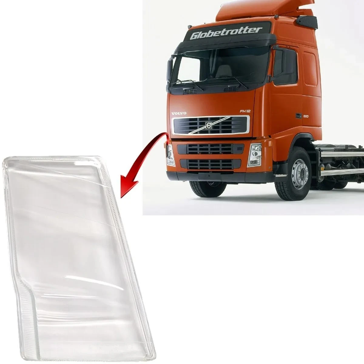 Стъкло за фар за VOLVO F16 2004+, дясно