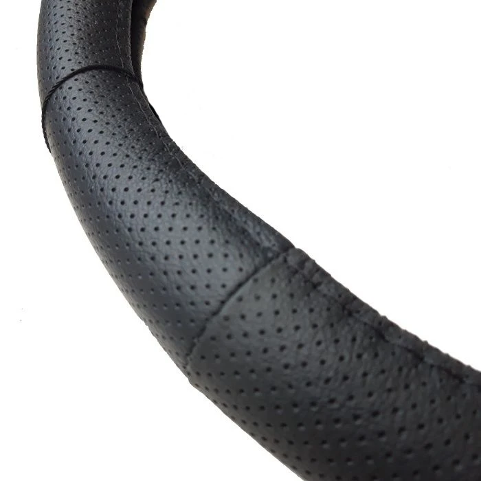 Черен калъф за волан за бусове, изкуствена кожа, размер L, 40 см.