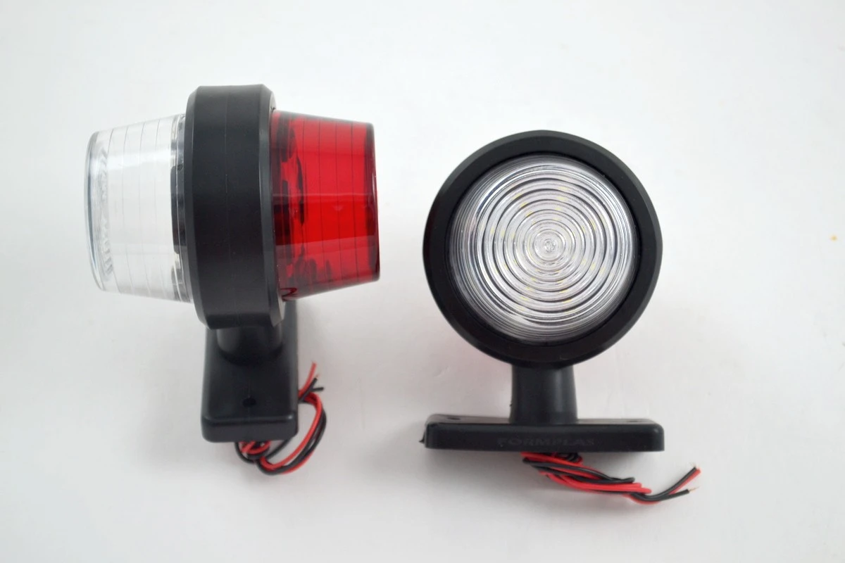 Maxi -габарит-късо- LED- рогче, червено/бяло, 12/24V