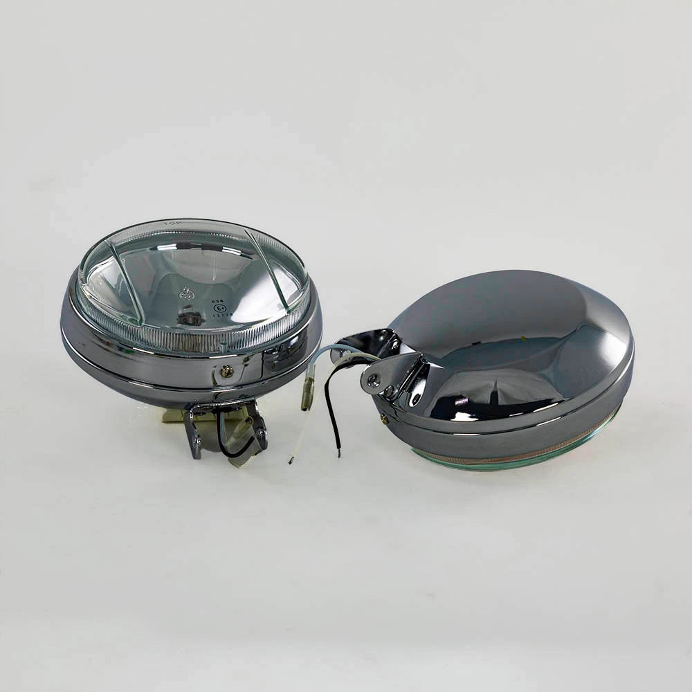 Комплект халогени - кръгли от хром, бял