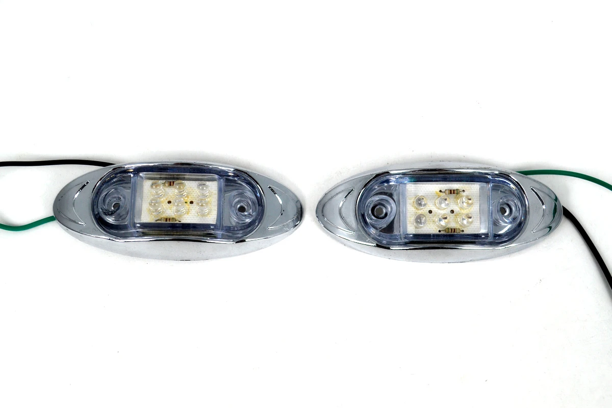 Овален- LED- габарит-БЯЛ СЪС ЗЕЛЕНА СВЕТЛИНА, 24V