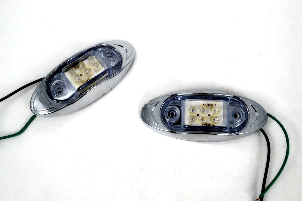 Овален- LED- габарит-БЯЛ СЪС ЗЕЛЕНА СВЕТЛИНА, 24V