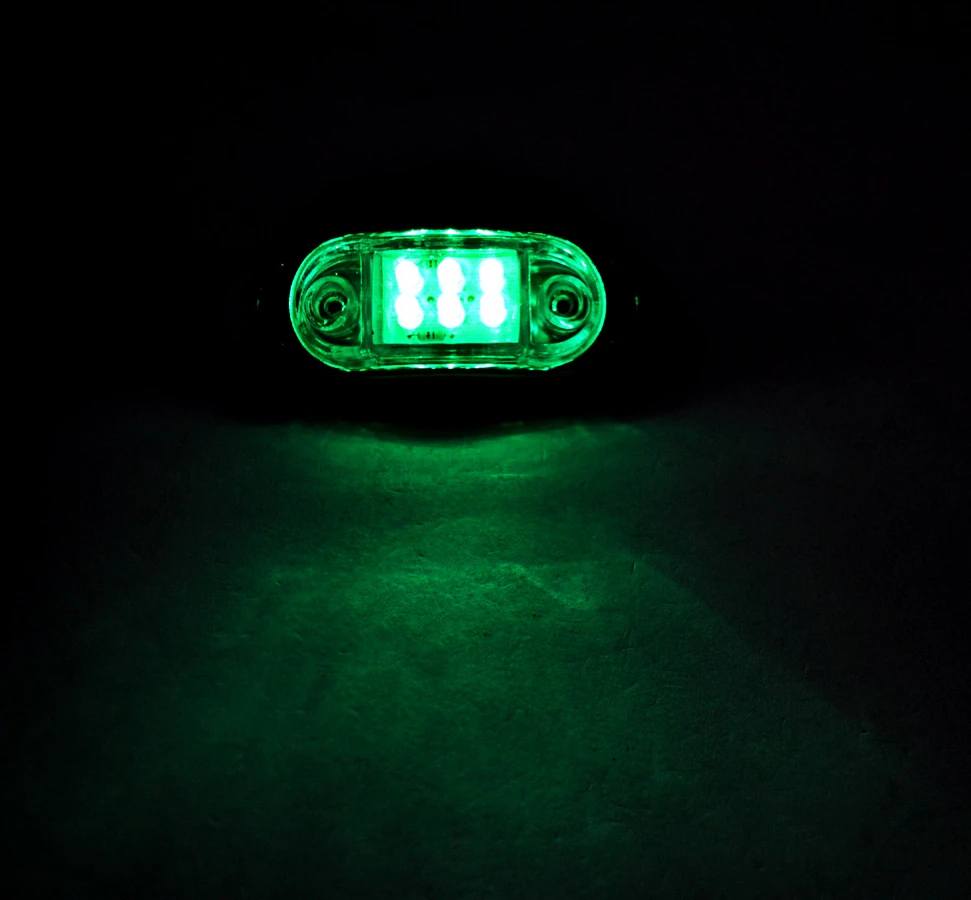 Овален- LED- габарит-БЯЛ СЪС ЗЕЛЕНА СВЕТЛИНА, 24V