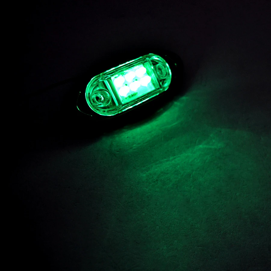 Овален- LED- габарит-БЯЛ СЪС ЗЕЛЕНА СВЕТЛИНА, 24V
