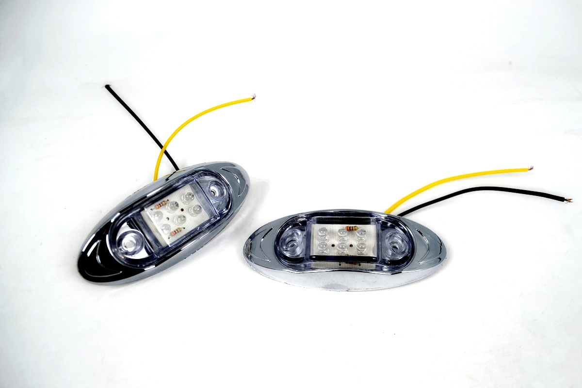 Овален LED габарит, бял с жълта светлина, 24V Овален LED габарит, бял с жълта светлина, 24V