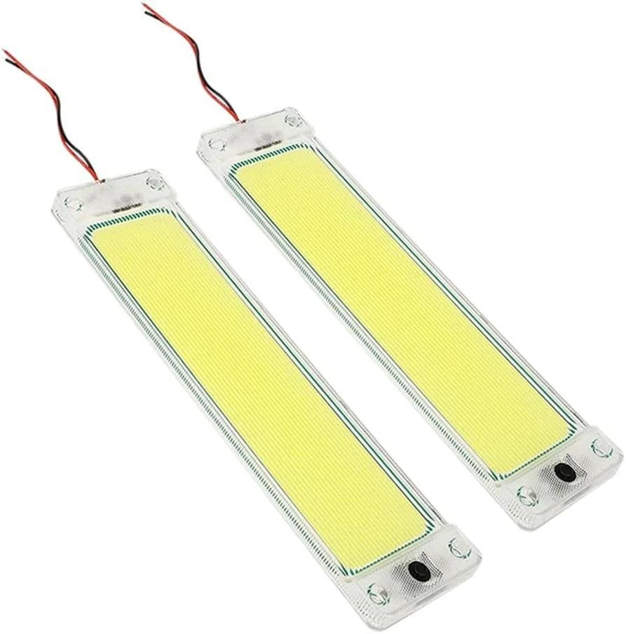 Голям LED плафон 25×5 см със студена бяла светлина и бутон – подходящ за 12/24V