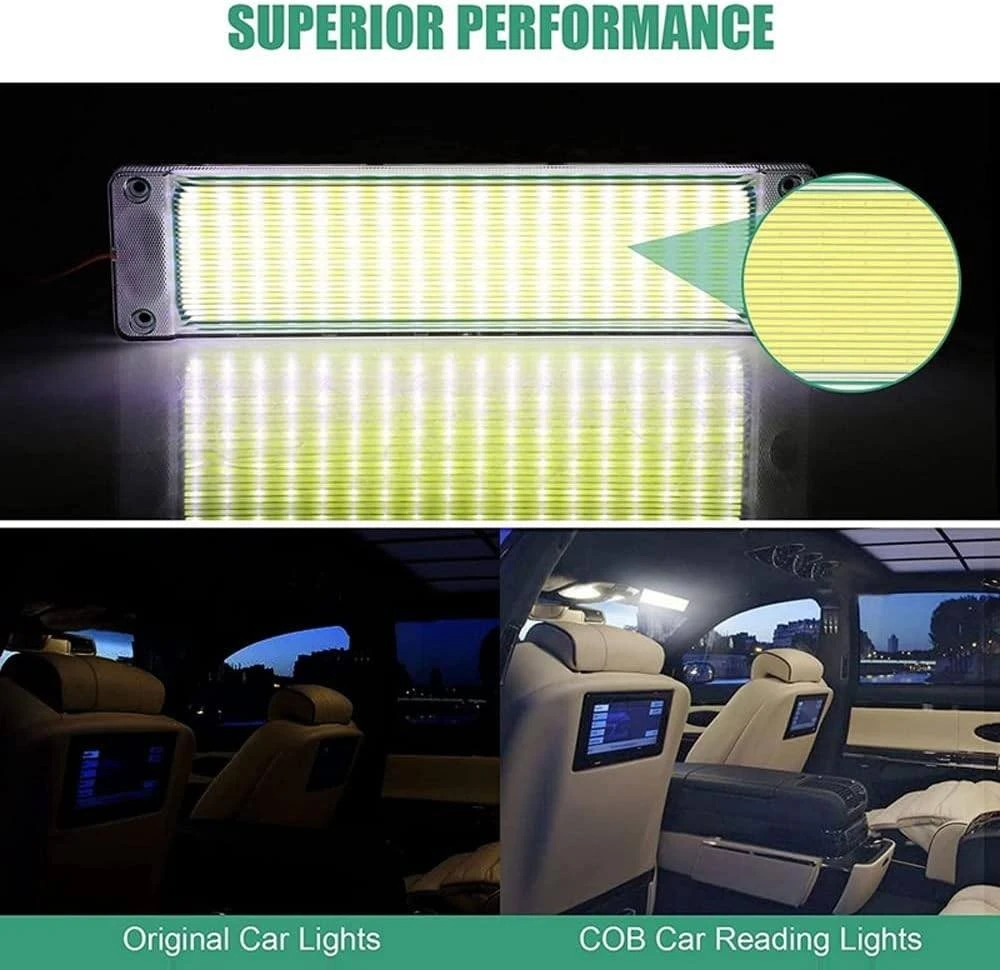 Голям LED плафон 25×5 см със студена бяла светлина и бутон – подходящ за 12/24V