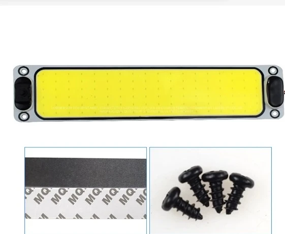 LED  плафон, студена бяла светлина, 25 х 6 см, 12/24V, с бутон за вкл/изкл.