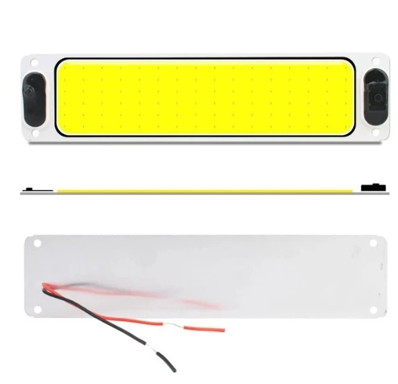 LED  плафон, студена бяла светлина, 25 х 6 см, 12/24V, с бутон за вкл/изкл.