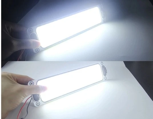 LED  плафон, студена бяла светлина, 25 х 6 см, 12/24V, с бутон за вкл/изкл.
