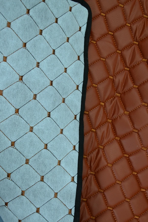 Кафяви- кожени -стелки-, за VOLKSWAGEN CRAFTER II 2016, 1+2 (шофиорска + двойна пасажерска седалка)