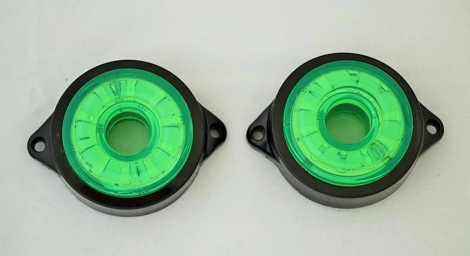 Зелен кръгъл LED габарит с бягаща светлина, 24V