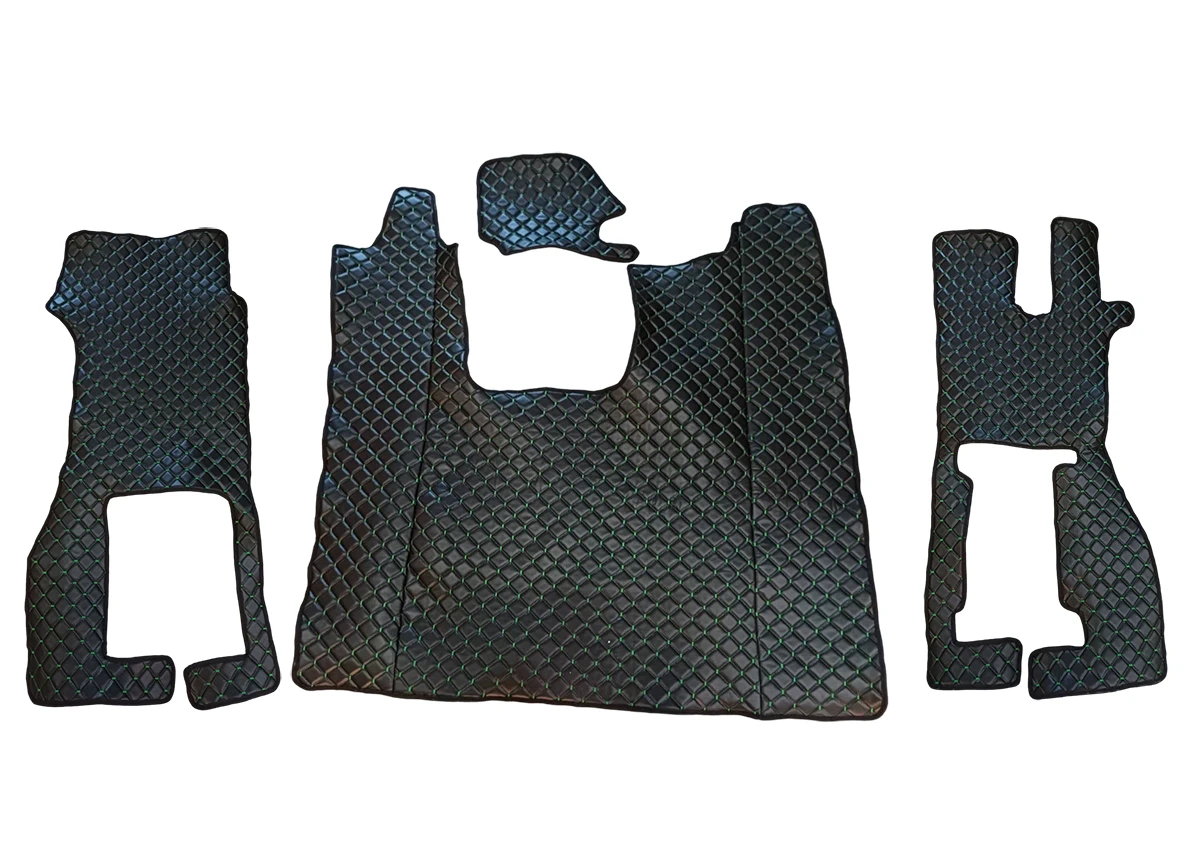 Кожени стелки за SCANIA R FOLDABLE PASSENGER SEAT (prod. 9.2016-),черно с зелен шев