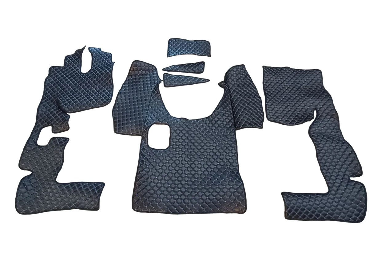 Кожени стелки за MERCEDES Axor 2005/2012, Manual - черни със син шев