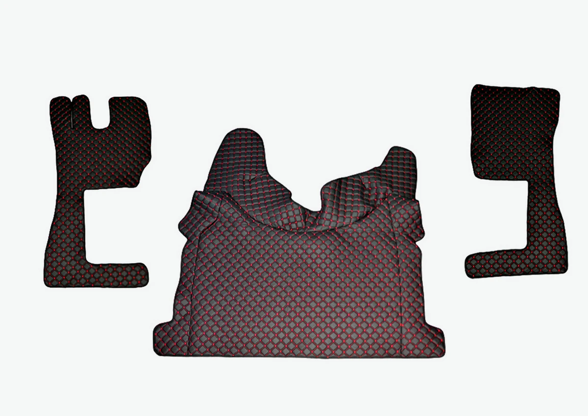 Кожени стелки за Volvo FH 2013+, Червени с червен шев