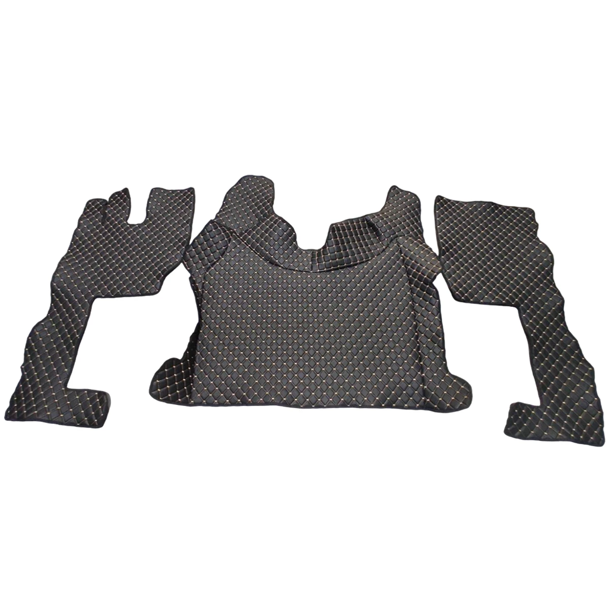 Кожени стелки за Volvo FH5 2021+, черни с жълт шев