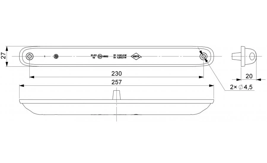 LED комбо габарит/стоп,с червена светлина,Полша