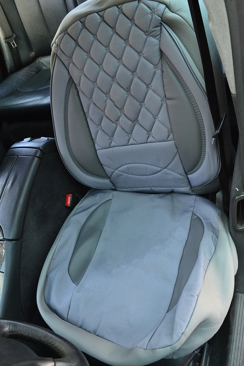 Тапицерия от 2 части,универсална,жакард и кожа,сива