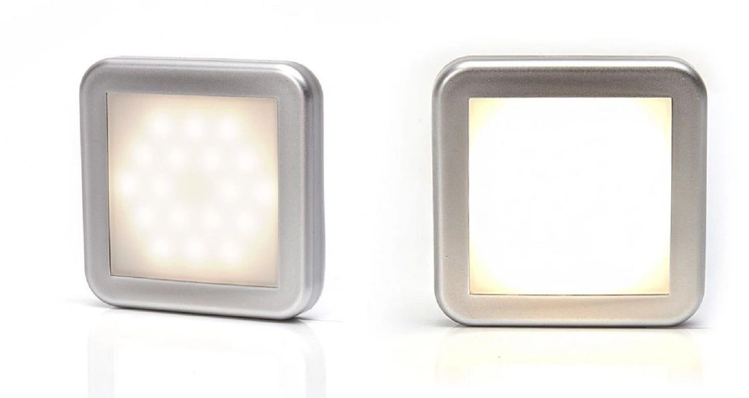 Малък бял LED НЕОН плафон, квадрат, 12V.
