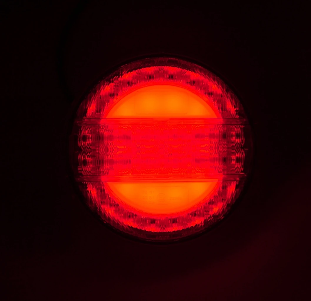 Кръгъл- LED- стоп – с -динамичен мигач, 10-30V, ЧЕРВЕНО-ЖЪЛТО,е-маркиран
