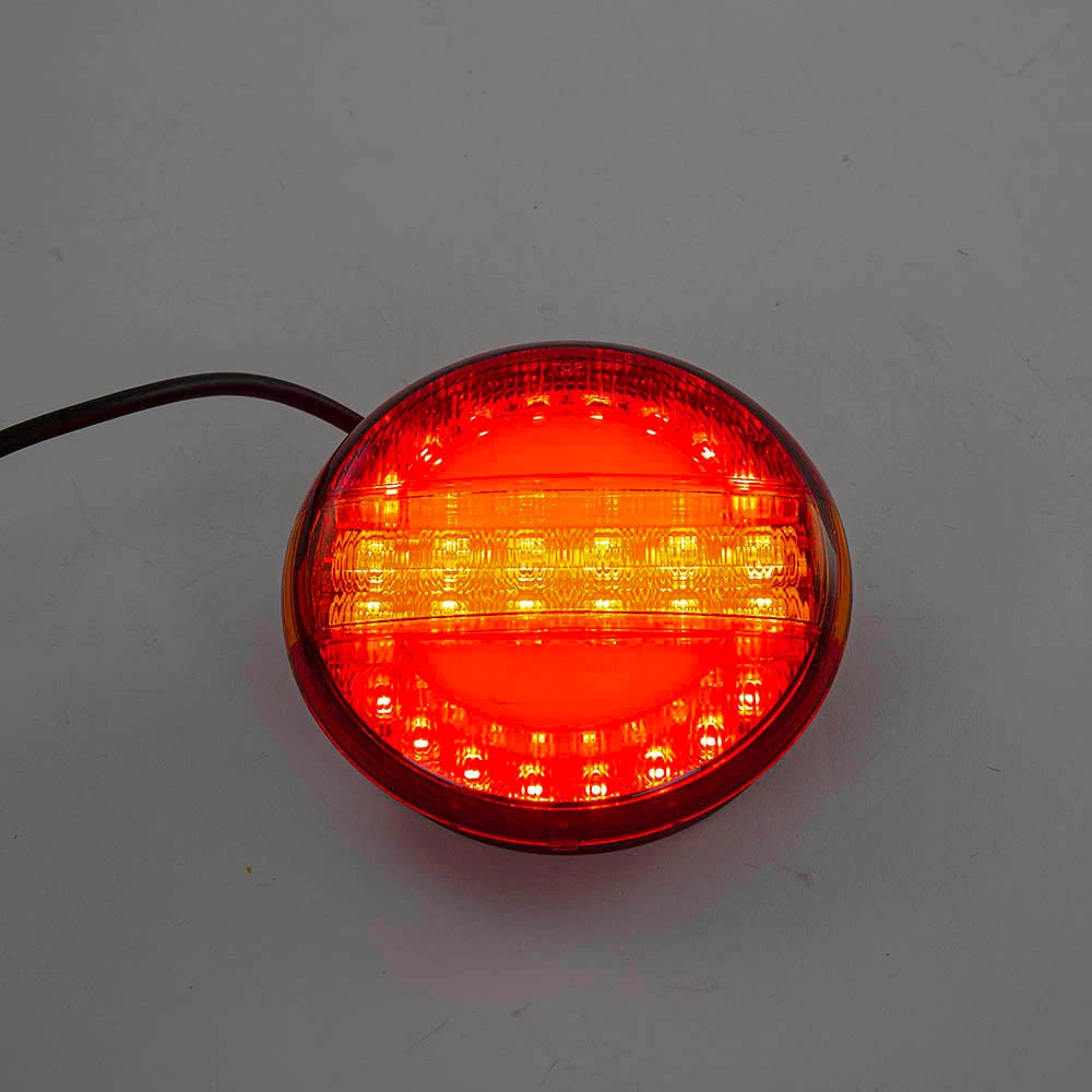 Кръгъл- LED- стоп – с -динамичен мигач, 10-30V, ЧЕРВЕНО-ЖЪЛТО,е-маркиран