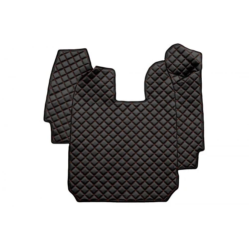 Кожена стелка за Scania R 2004-2010 с ръчни скорости, черна с червен шев