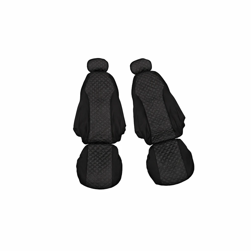 Калъфи за седалки за Scania R/G/P 2010+, черно с черен шев, полиестер + еластан ELSSRBB