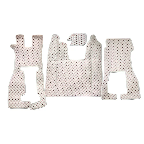 Кожени стелки за VOLVO FH5 2021+, бели с червен шев