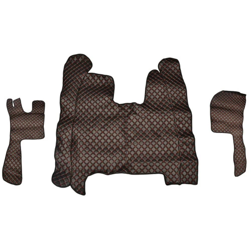 Кожени стелки за Scania R Streamline, черни с червен шев