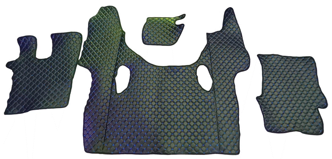 Кожени стелки за SCANIA G NEXTGEN 2017+ - AUTOMAT, черни със син шев