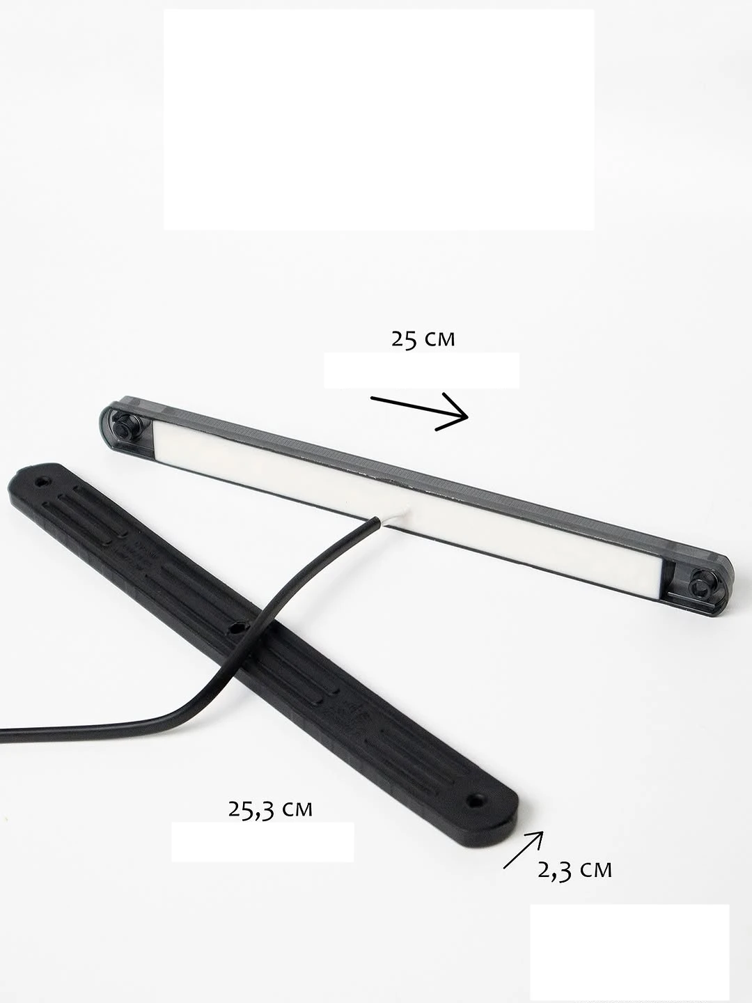 Дълъг smoked LED габарит с 15 диода, червен - 12/24V index (27)