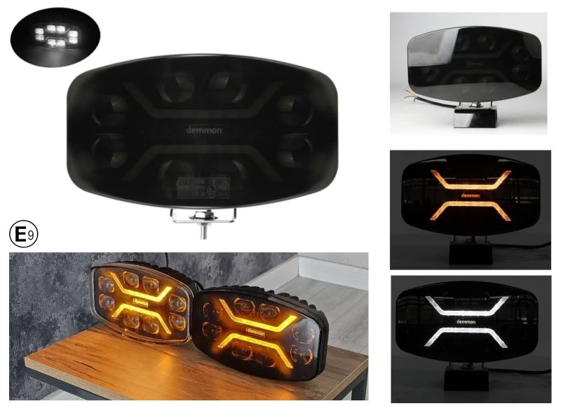 Халоген DEMMON + DRL LED – бял/жълт, 48W, 12/24V, тъмно стъкло index (5)